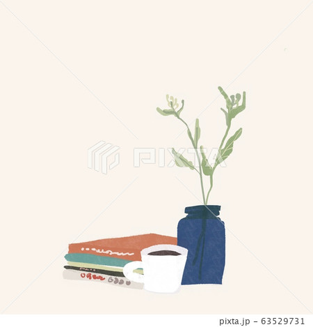 菜の花とコーヒーと本 63529731