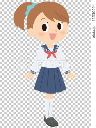 中学生の女の子のイラスト素材