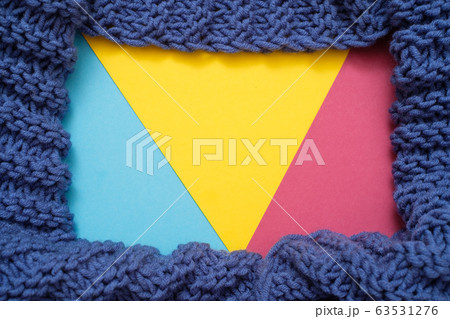 Colored blue yellow pink background with woolen Colored blue yellow pink background with woolen 63531276