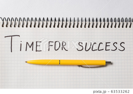 Motivational inscription TIME TO SUCCESS. Notebook Motivational inscription TIME TO SUCCESS. Notebook 63533262