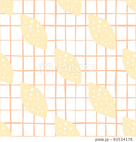 Lemon seamless pattern in doodle style. Hand drawn 63534176