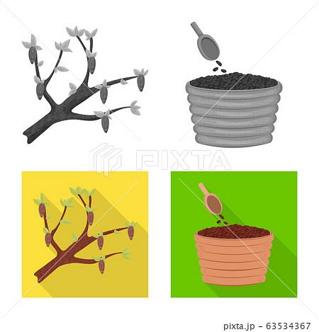 Vector design of food and yummy sign. Set of food and brown vector icon for stock. 63534367