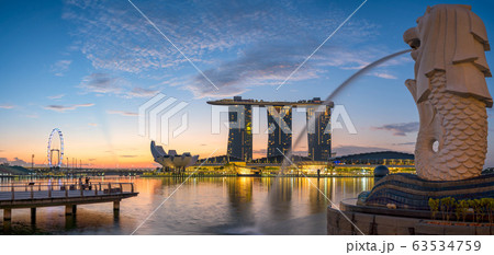 シンガポールの夜明け 大パノラマ シンガポールの夜明け 大パノラマ 63534759