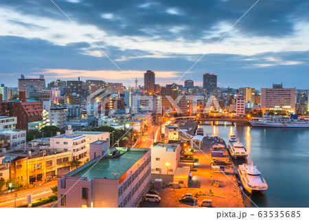 Naha, Okinawa, Japan Cityscape at Dawn 63535685