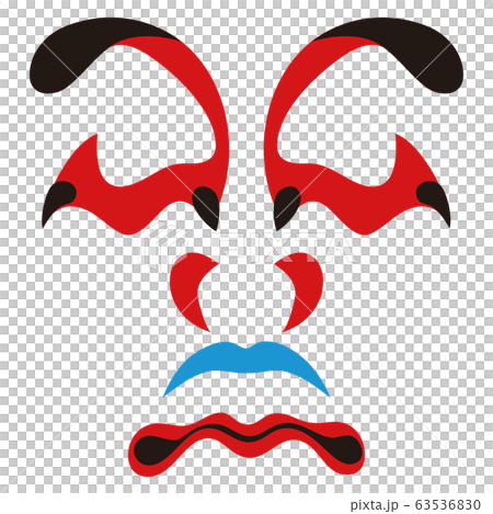 Japanese traditional arts Kabuki face makeup - Stock Illustration ...