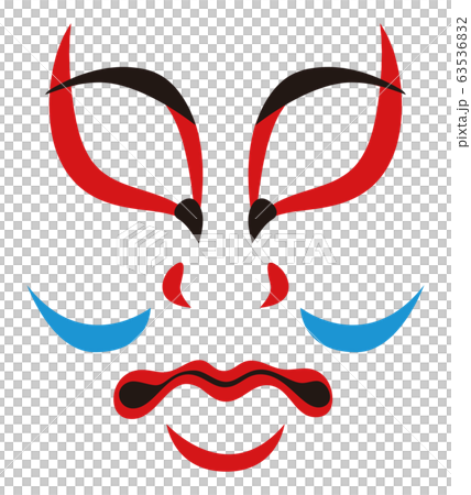 Japanese traditional arts Kabuki face makeup - Stock Illustration ...