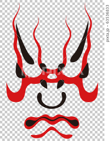 Japanese traditional arts Kabuki face makeup 63536833