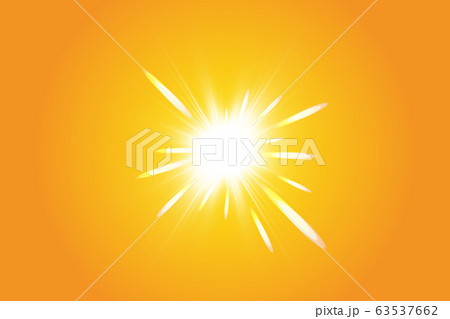 Warm sun on a yellow background. Summer. Glare. Solar rays. 63537662