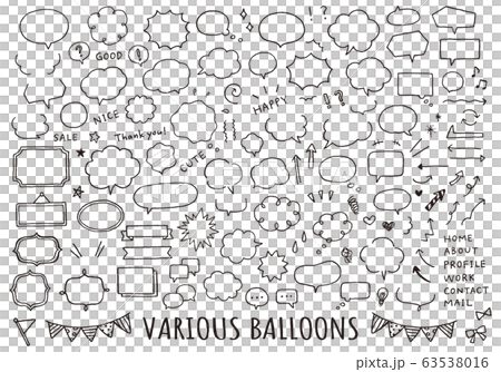 手繪泡泡,箭頭和框架集 手繪泡泡,箭頭和框架集 63538016