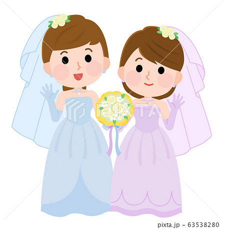 結婚式　披露宴　女性　同性婚　イラスト 63538280