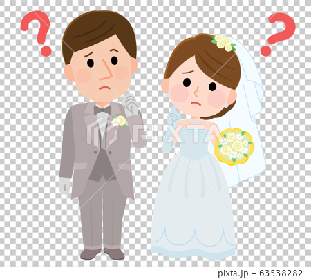 結婚式 披露宴 疑問 新郎新婦 イラストのイラスト素材 6353