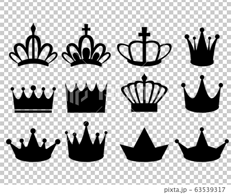 王冠 アイコン セット 冠のイラスト素材