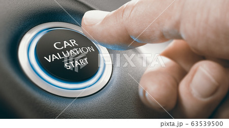 Used car valuation concept. How much is a vehicle Used car valuation concept. How much is a vehicle 63539500