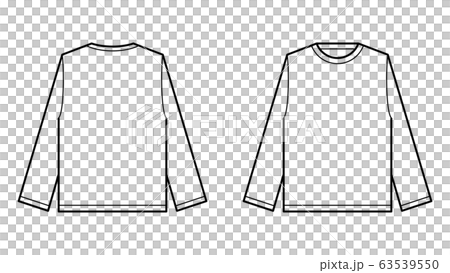 ファッション サイズ 表記や説明、デザイン用 テンプレート イラスト素材/洋服 ロングTシャツ 63539550