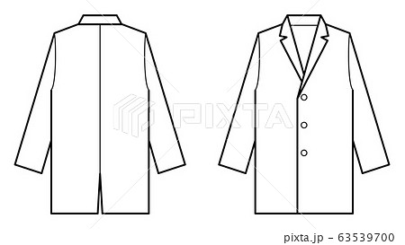ファッション サイズ 表記や説明 デザイン用 テンプレート イラスト素材 洋服 コートのイラスト素材