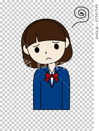 女子高生 落ち込むのイラスト素材