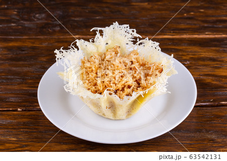 Rice basmati in cheese basket 63542131