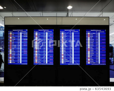 タイ・バンコク・ドンムアン空港 発着便案内モニター FIDS of DMK, Bangkok タイ・バンコク・ドンムアン空港 発着便案内モニター FIDS of DMK, Bangkok 63543693