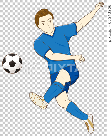 サッカーをする男性02のイラスト素材