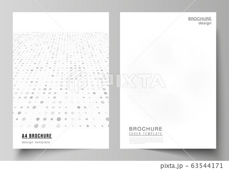 Vector layout of A4 cover mockups design templates for brochure, flyer layout, cover design, book design, brochure cover. Halftone effect decoration with dots. Dotted pattern for grunge decoration. 63544171