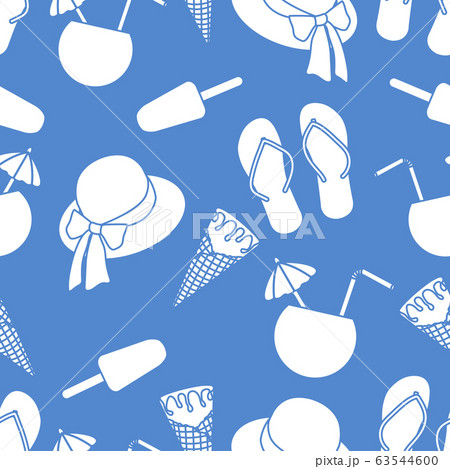 Vector pattern Sun Hat Summer Holiday Beach Travel 63544600