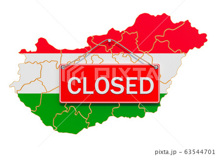 Hungarian map with closed hanging sign 63544701