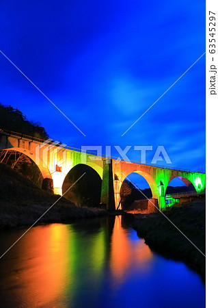 【岩手県】銀河鉄道(宮守川橋梁)のライトアップ 【岩手県】銀河鉄道(宮守川橋梁)のライトアップ 63545297