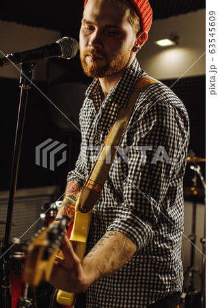 talented musician play on electric guitar his favourite song talented musician play on electric guitar his favourite song 63545609