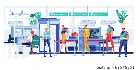 Passenger Undergo Safety Check before Boarding. 63546551