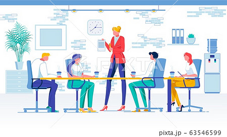 Conference Room Meeting Flat Vector Illustration Conference Room Meeting Flat Vector Illustration 63546599