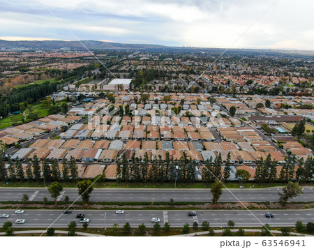 Aerial view of large-scale residential neighborhood, Irvine, California Aerial view of large-scale residential neighborhood, Irvine, California 63546941