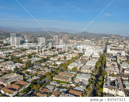 Aerial view of downtown Glendale, city in Los Angeles  63547321