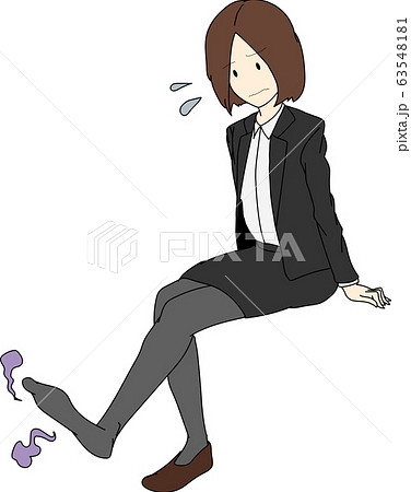 足の匂い_気にする女性 足の匂い_気にする女性 63548181