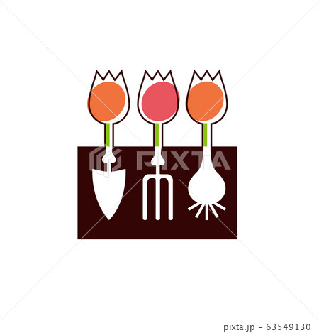 Shovel, hayfork, bulb and flowers garden tools Shovel, hayfork, bulb and flowers garden tools 63549130