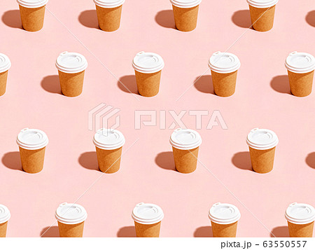 Seamless pattern of coffee cups. 63550557
