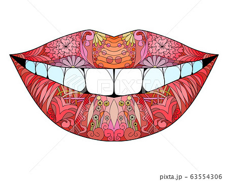 Zentangle stylized smile. Hand Drawn lace vector Zentangle stylized smile. Hand Drawn lace vector 63554306