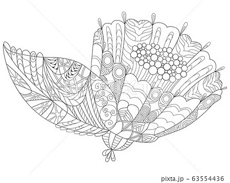 Zentangle Stylized Flower Hand Drawn Lace Vectorのイラスト素材