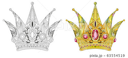 Zentangle stylized crown. Hand Drawn lace vector Zentangle stylized crown. Hand Drawn lace vector 63554519