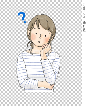 女性　表情　（疑問） 63554879