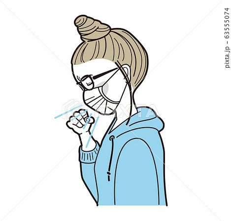 咳をする　イラスト 63555074