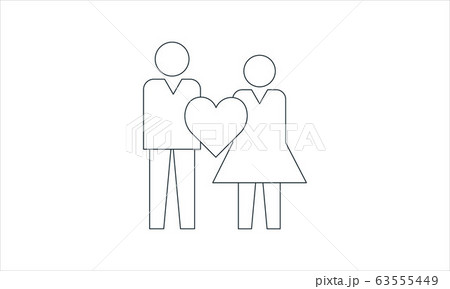 Wedding married couple icon vector image	 63555449