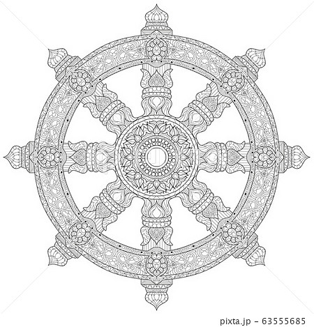 Dharma Wheel or dharmachakra, theach and walk to 63555685