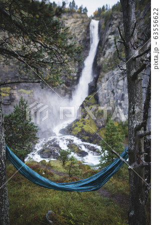Hammock by Svoufallet waterfall in Gjora, Switzerland Hammock by Svoufallet waterfall in Gjora, Switzerland 63556622