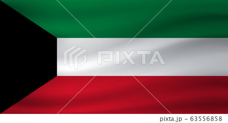 Waving flag of Kuwait. Vector illustration 63556858