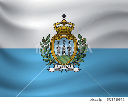 Waving flag of San Marino. Vector illustration Waving flag of San Marino. Vector illustration 63556961