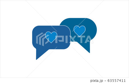Simple flat love chat icon vector	 63557411