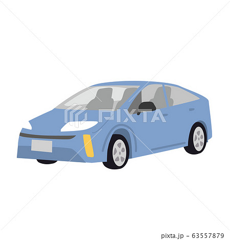 自動車　車　自動車保険　イラスト　ベクター　青 63557879