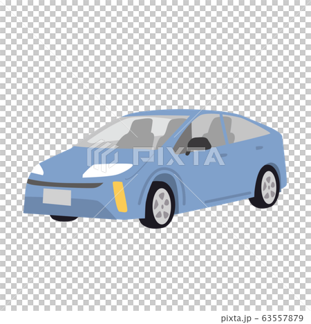 自動車　車　自動車保険　イラスト　ベクター　青 63557879