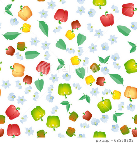 Cute seamless pattern with cartoon bell pepper Cute seamless pattern with cartoon bell pepper 63558205