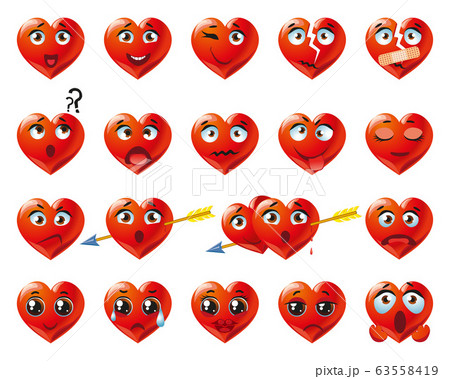 Hearts Emoji Emoticon Expressionのイラスト素材 [63558419] - PIXTA